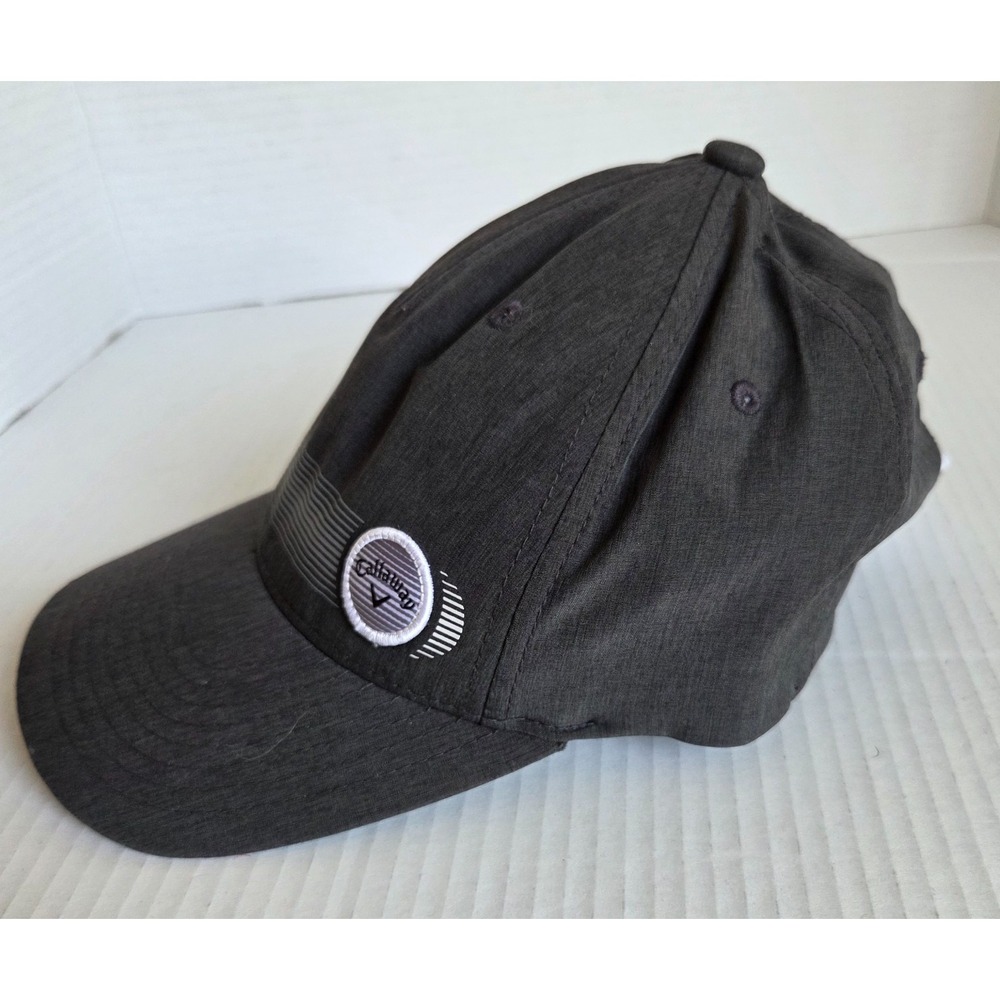 Callaway Golf Straight Shot Adjustable Grey Snap Back Wicking Hat 110 Flexfit - Picture 2 of 12